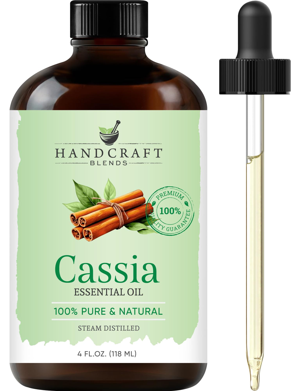 Handcraft Blends Cassia essential oil 4 oz in amber glass bottle