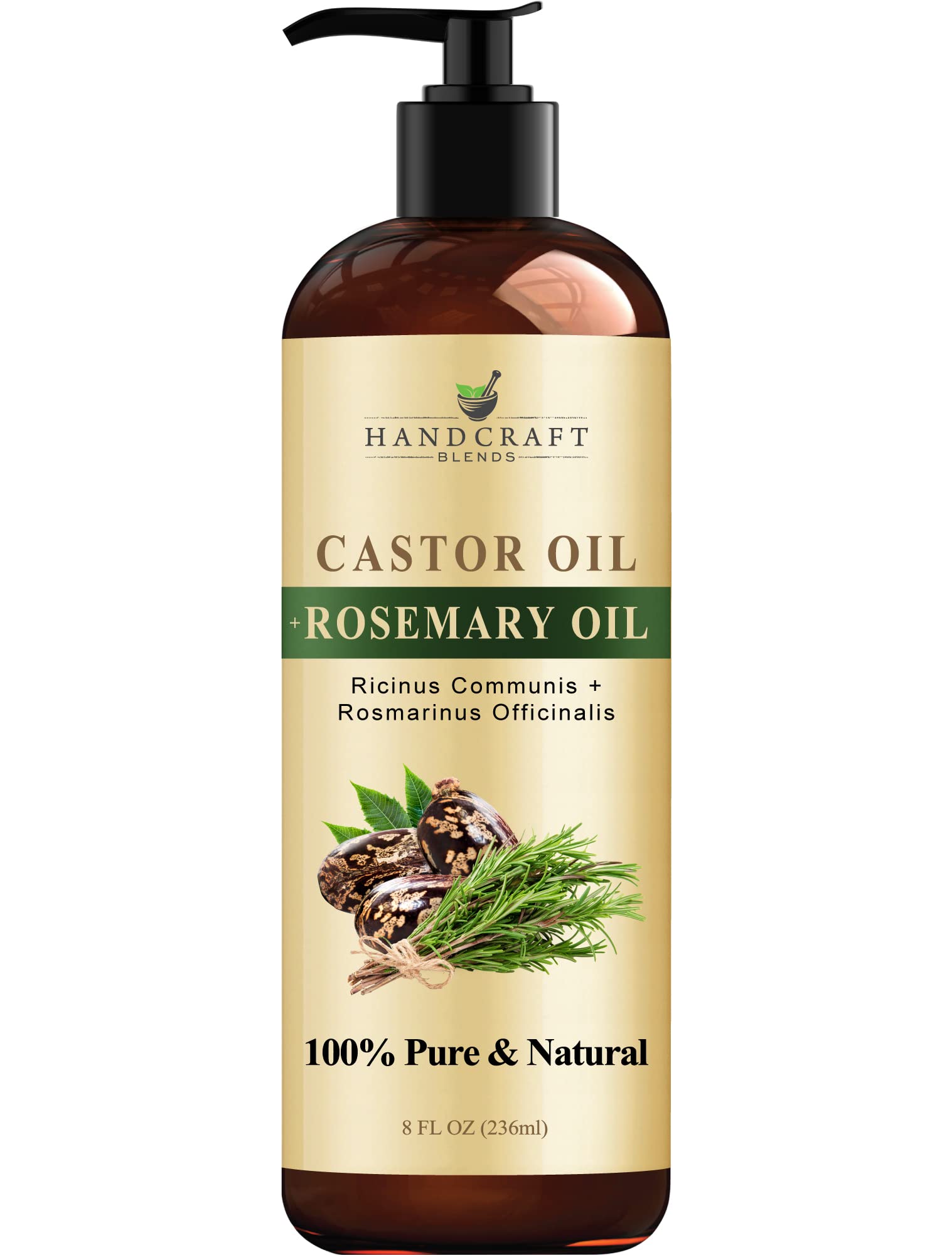 8 oz bottle of Handcraft Blends Castor Oil with Rosemary