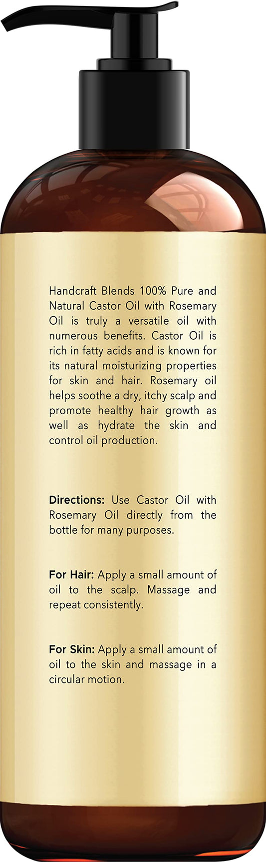 Front view of Handcraft Blends Castor Oil with Rosemary