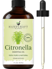 Handcraft Blends Citronella Essential Oil 1oz amber glass bottle with dropper