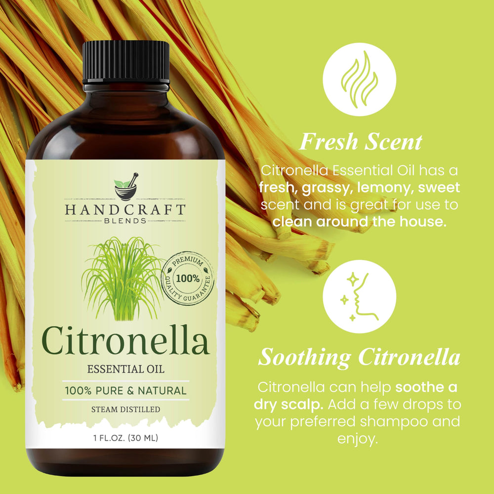 Citronella essential oil used for skincare and aromatherapy