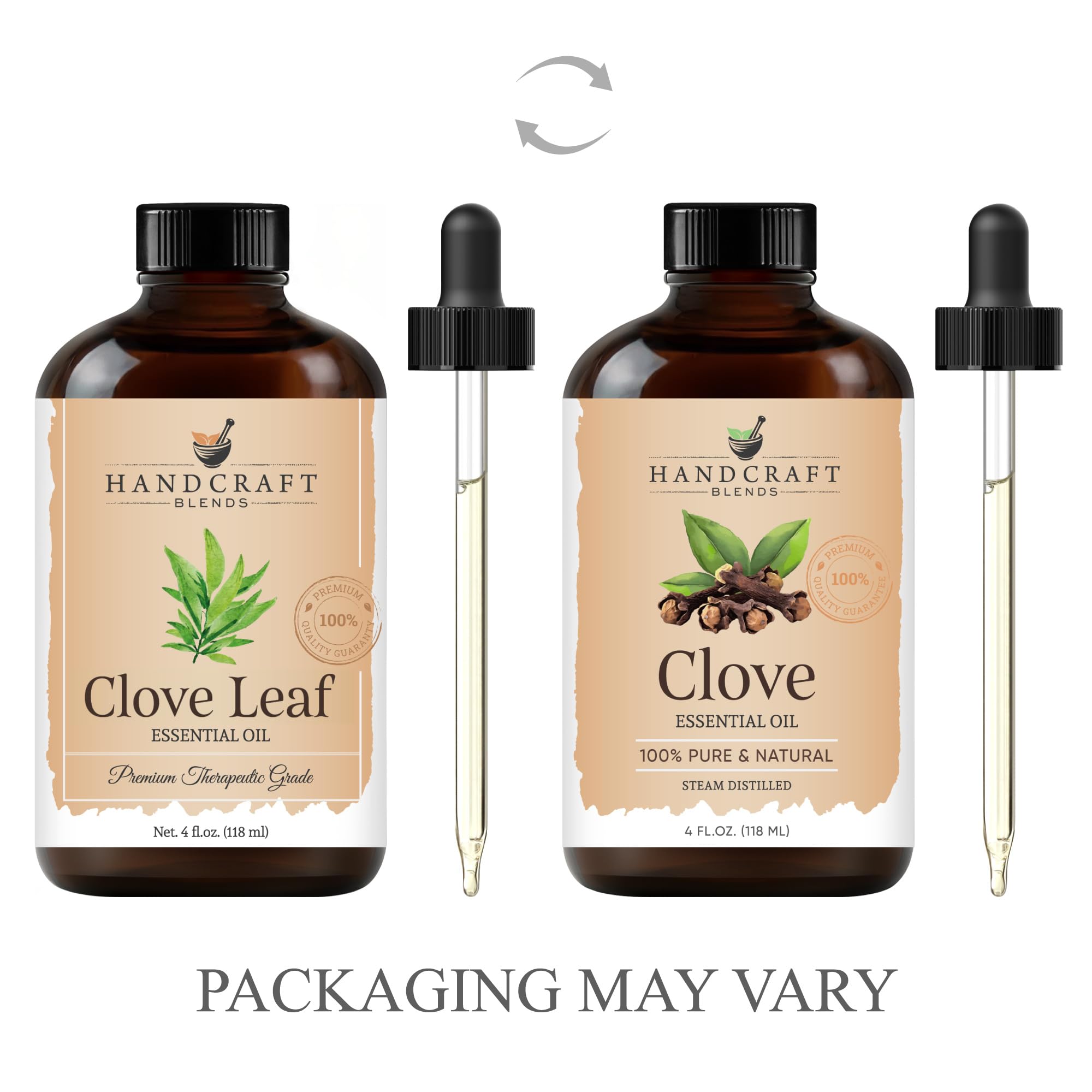 Clove essential oil label showing premium quality