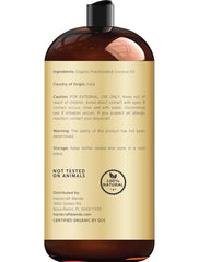 Close-up of clear fractionated coconut oil