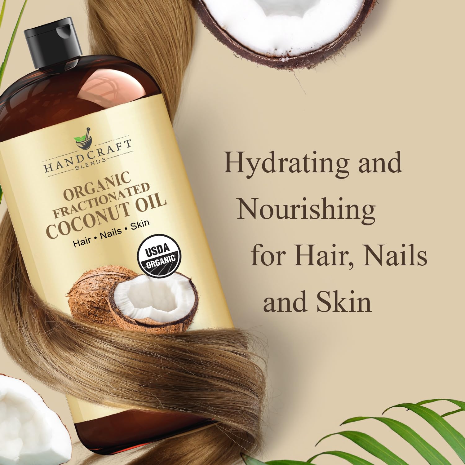 Coconut oil used for skin and hair care