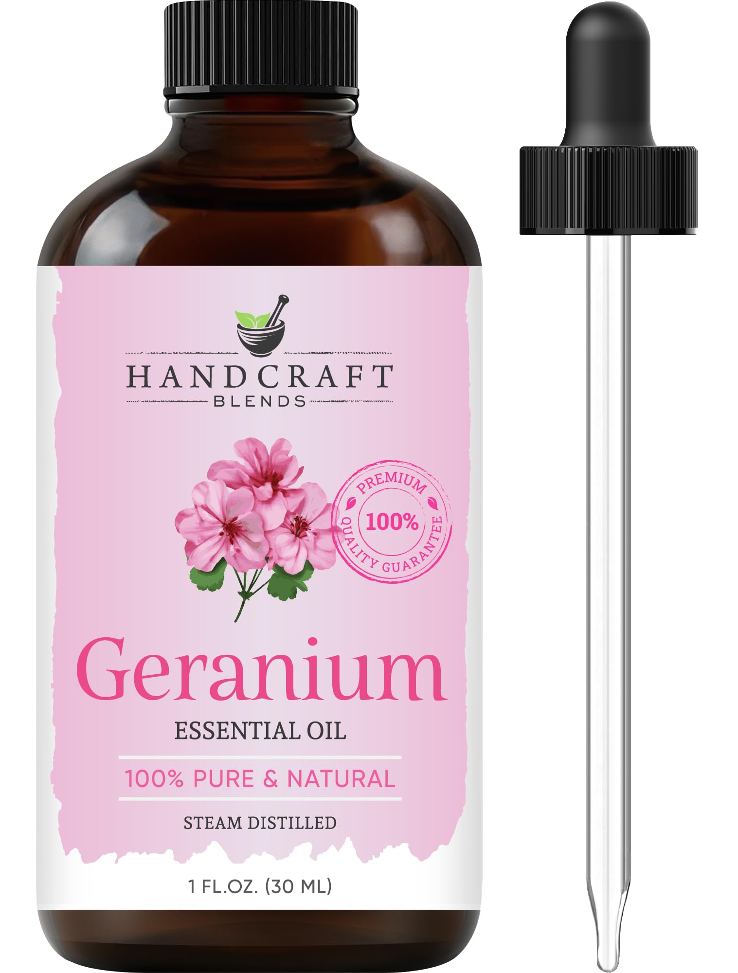 1 fl oz Handcraft Blends Geranium Essential Oil bottle