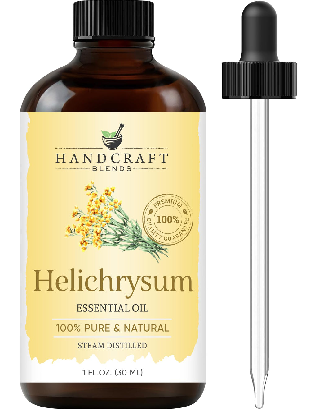 Front label of Handcraft Blends Helichrysum Essential Oil 1 Oz