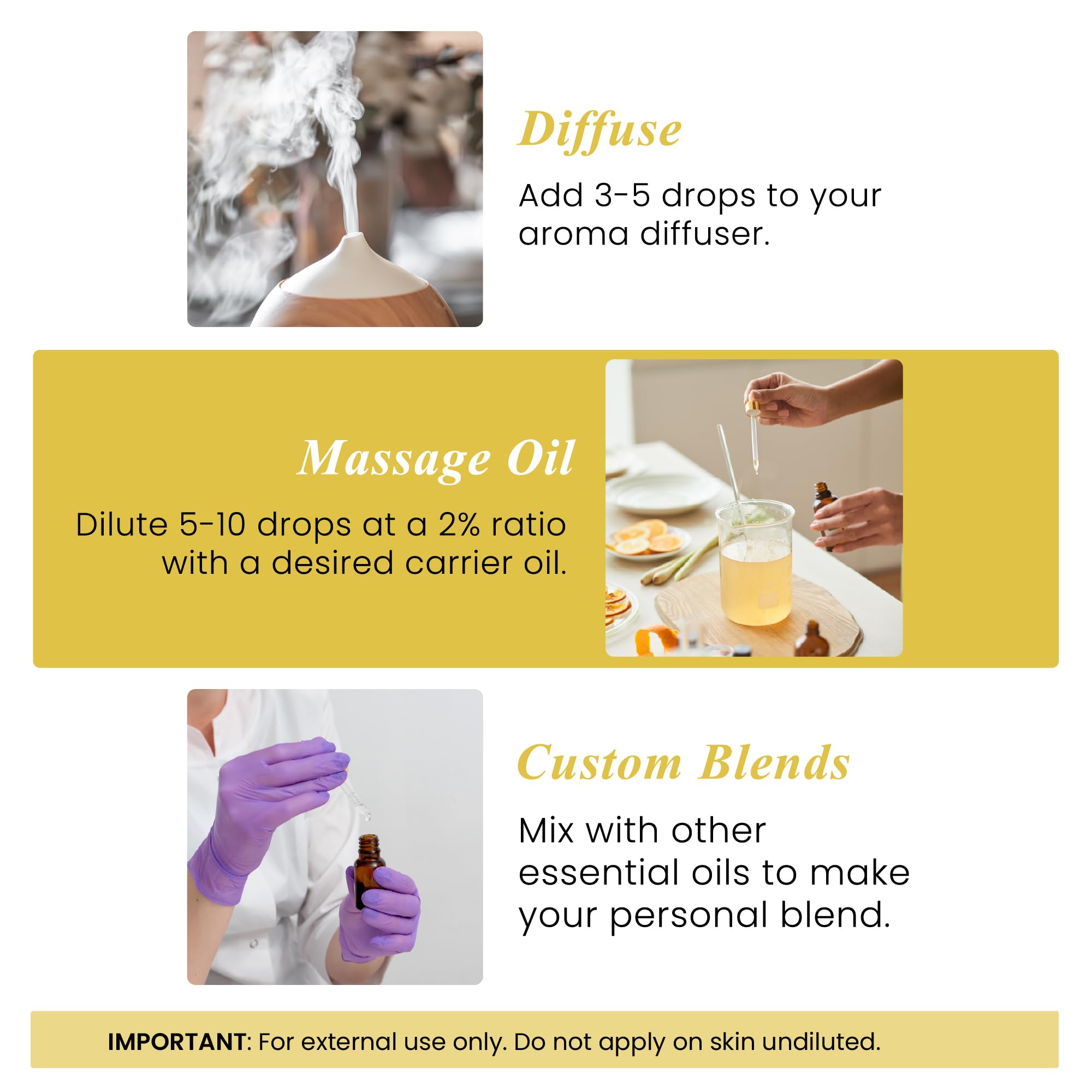 Helichrysum essential oil used in diffuser and aromatherapy