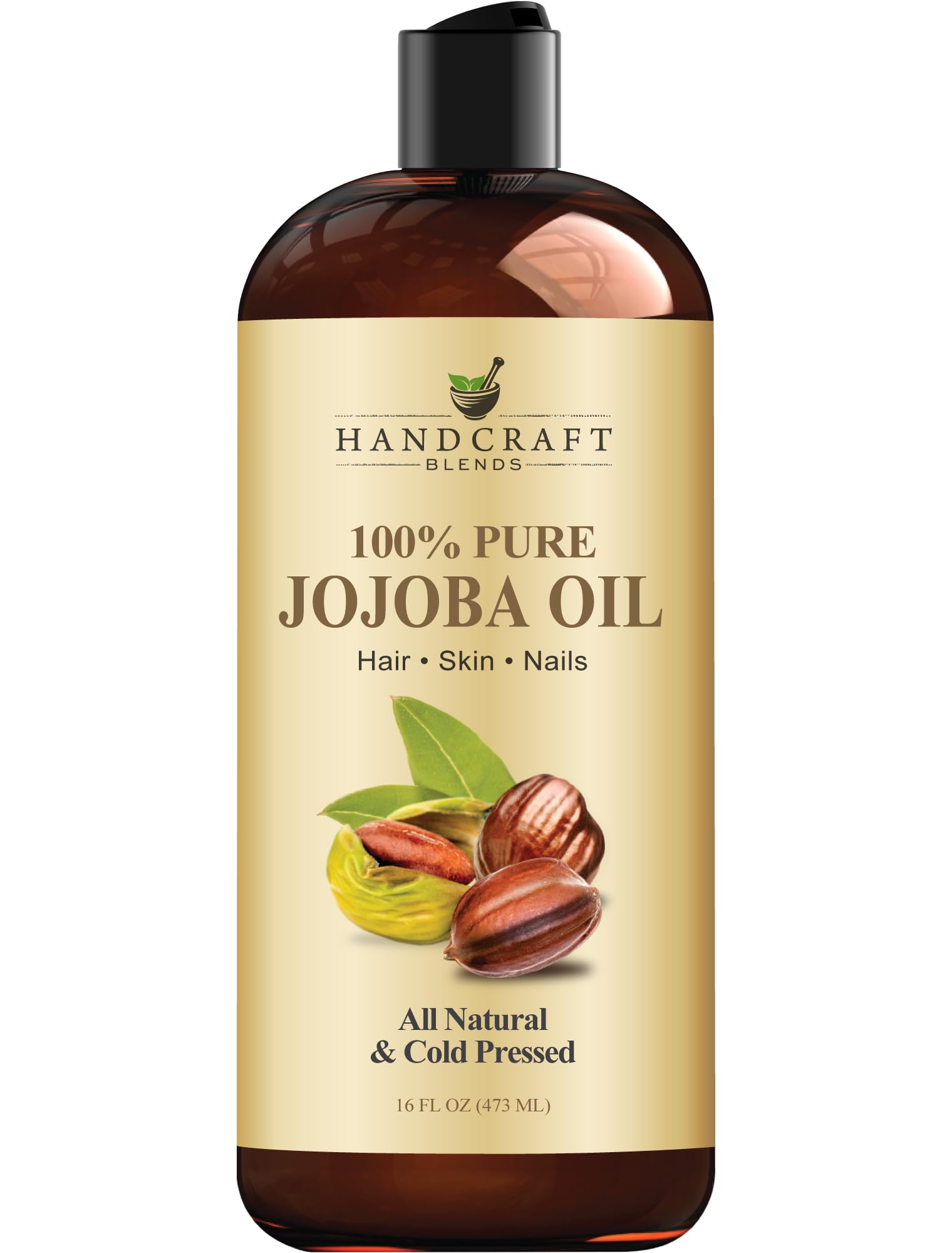 Handcraft Blends Jojoba Oil bottle - 16 oz, cold-pressed, hexane-free