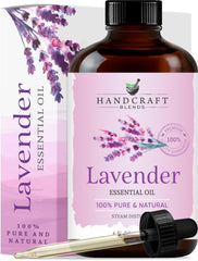 Handcraft Blends Lavender Angustifolia essential oil in a 4 oz amber glass bottle