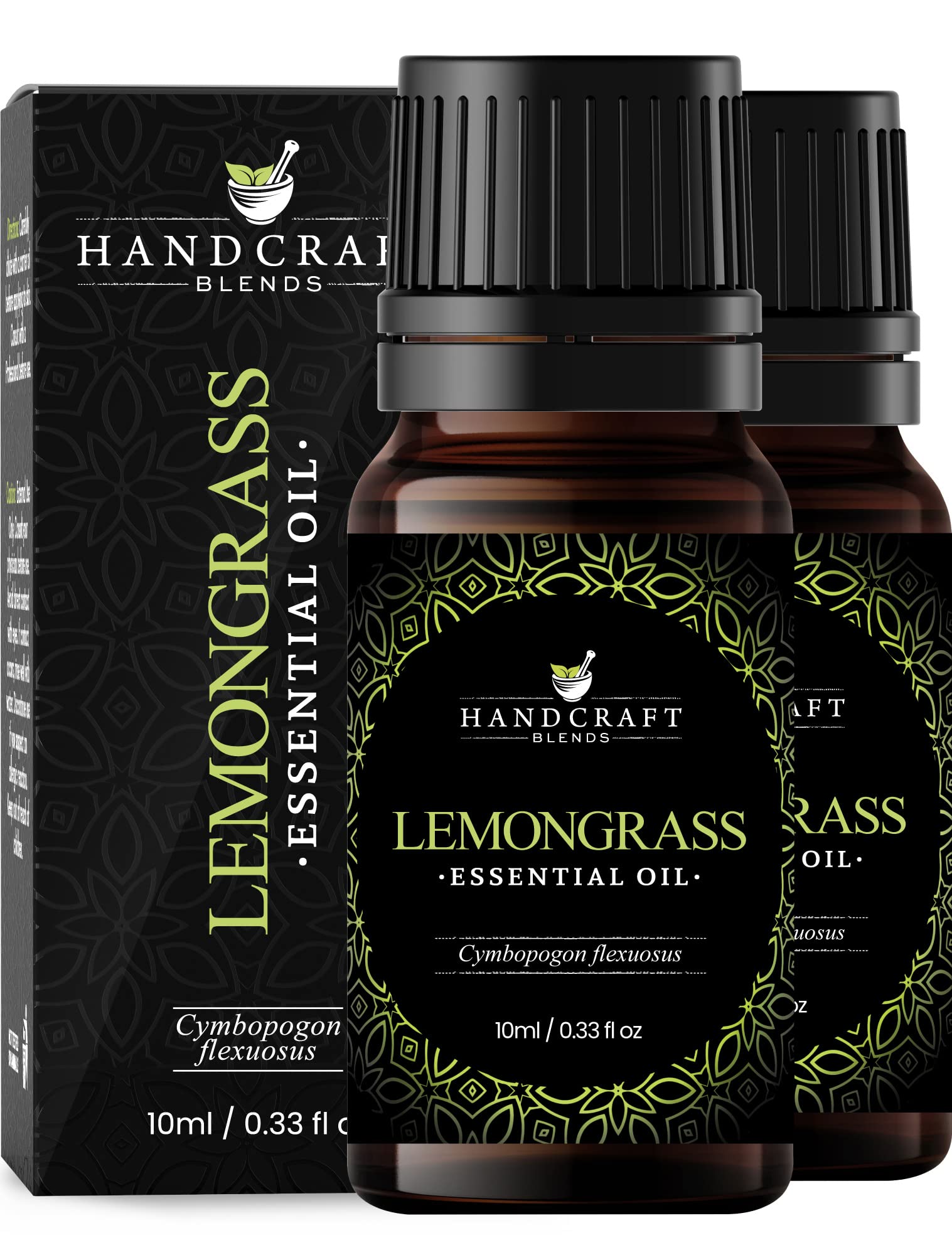 Handcraft Blends lemongrass essential oil in an amber glass bottle