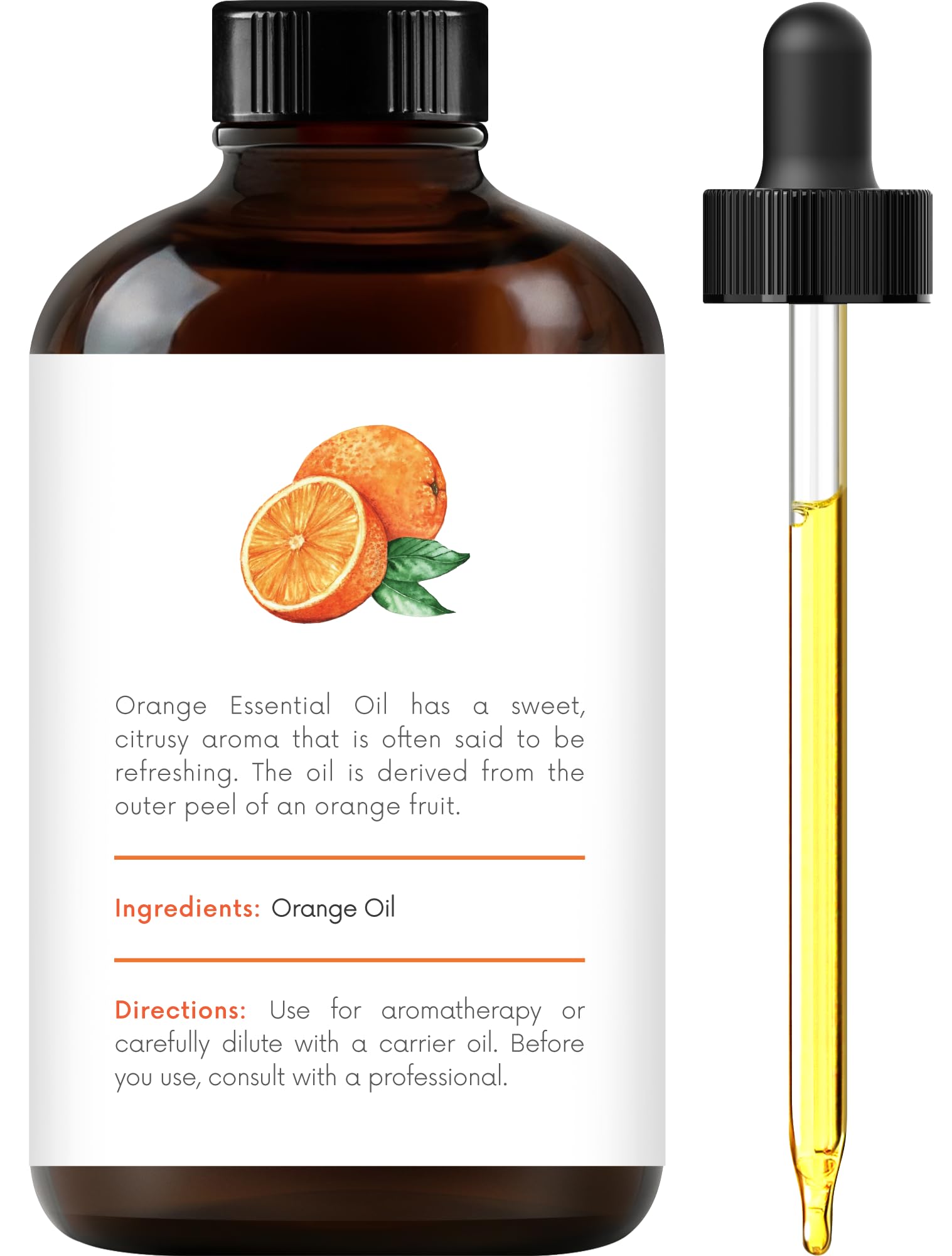 Orange essential oil for diffuser and aromatherapy