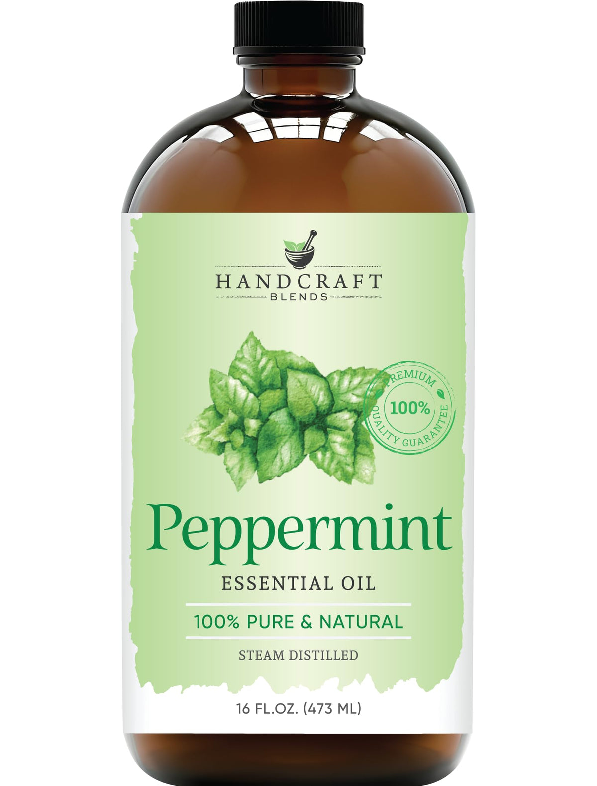 Handcraft Blends Peppermint Essential Oil in glass bottle 16 oz