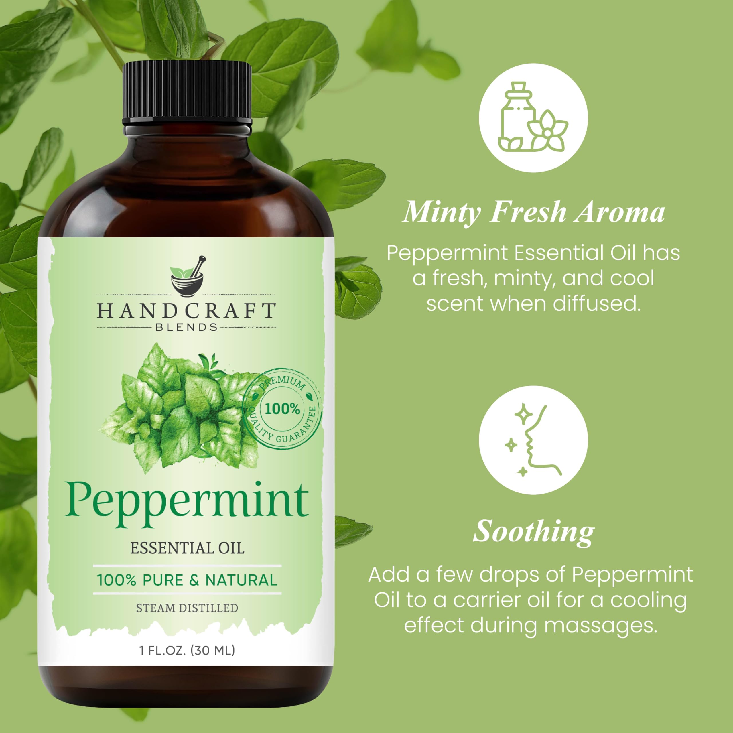 Peppermint essential oil used for diffuser aromatherapy