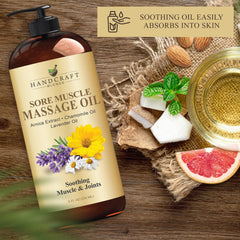 Blend highlights arnica, chamomile, lavender and peppermint essential oils.