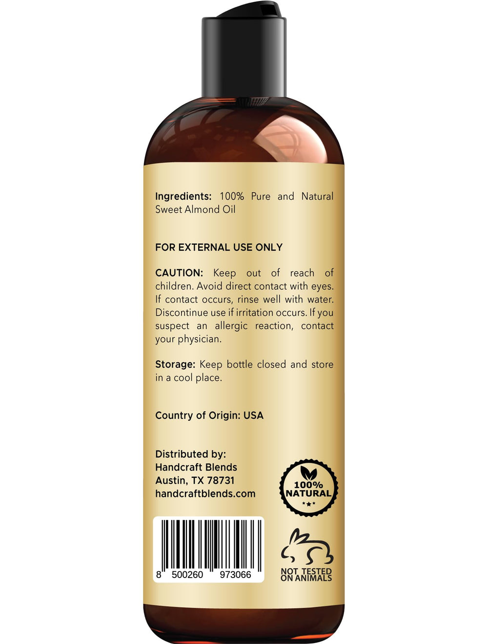 Dropper with almond oil droplets