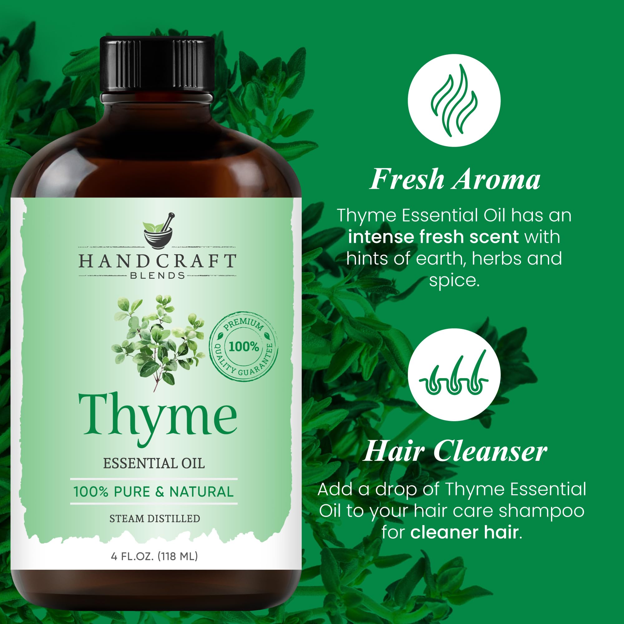 Packaging label for Handcraft Blends Thyme Essential Oil