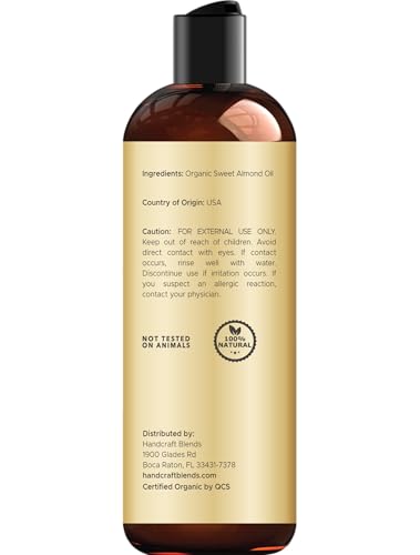 Premium hexane-free almond oil for skin, hair and massage