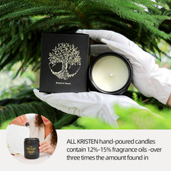 Handcrafted black jar candle in 7oz size