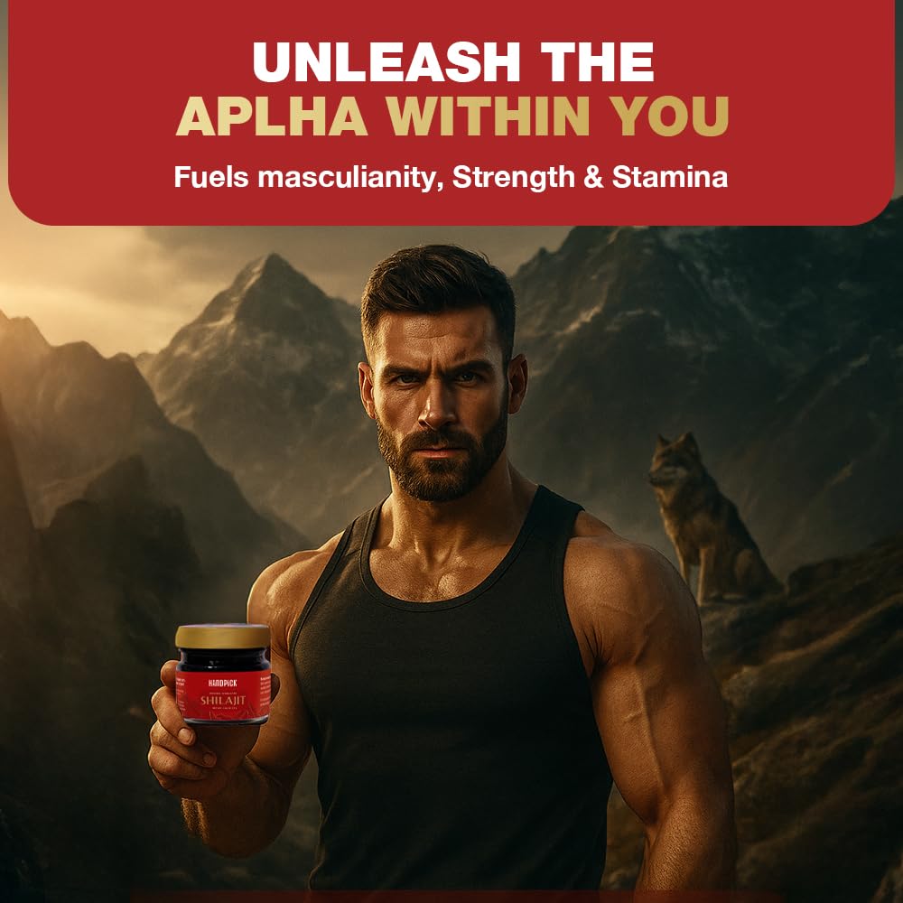 Earth-toned packaging of Handpicked Himalayan Shilajit resin