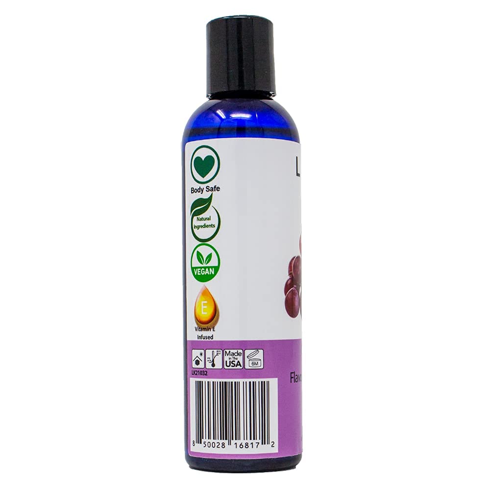 Hands massaging back using grape flavored massage oil