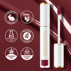 HANLADY Dark Burgundy vegan cruelty-free logo signals ethical, guilt-free choice