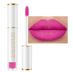 HANLADY Miss You lipstick swatch showing bold, all-day color