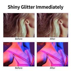 HANYWIL glitter spray being applied to hair for subtle shine.