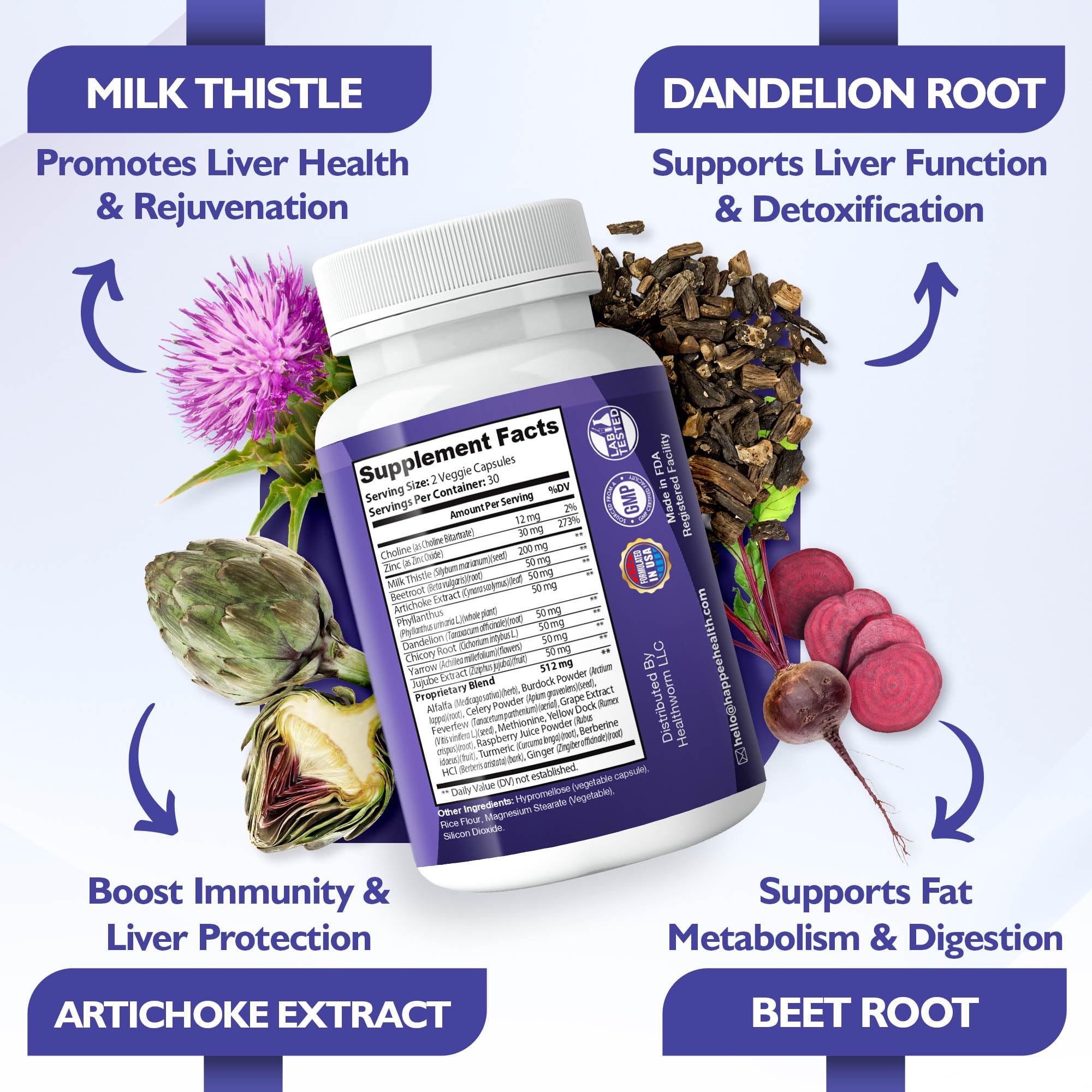 Dandelion root used in the formula for liver cleansing