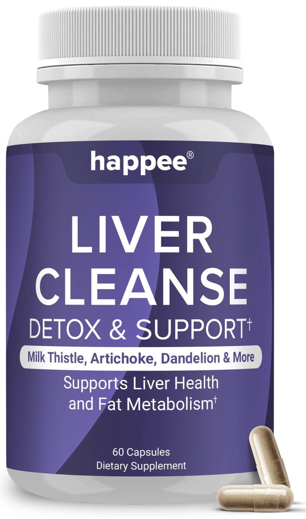 Front view of Happee Liver Cleanse Detox & Repair bottle
