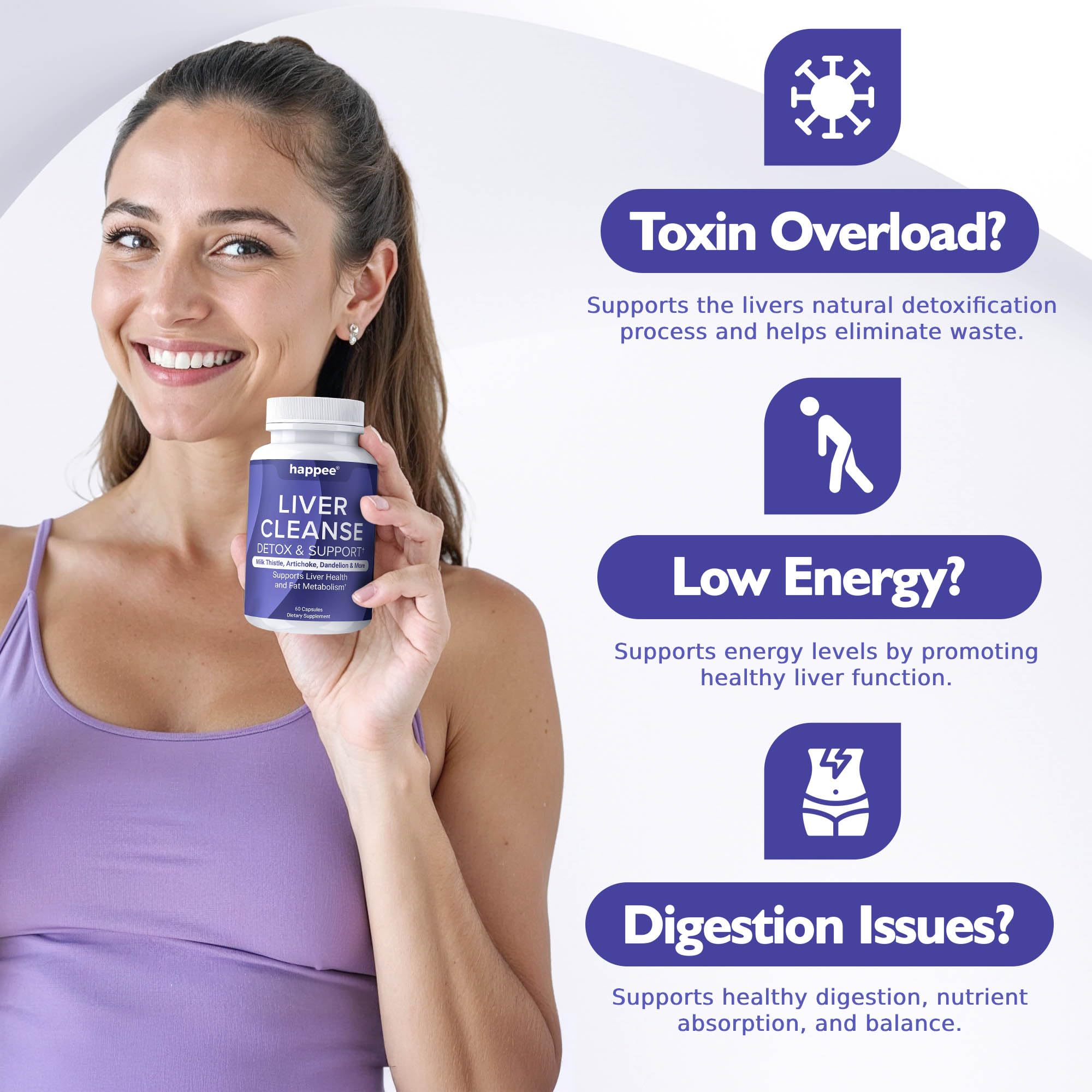 Close-up of ingredients list featuring milk thistle, dandelion root, and artichoke extract