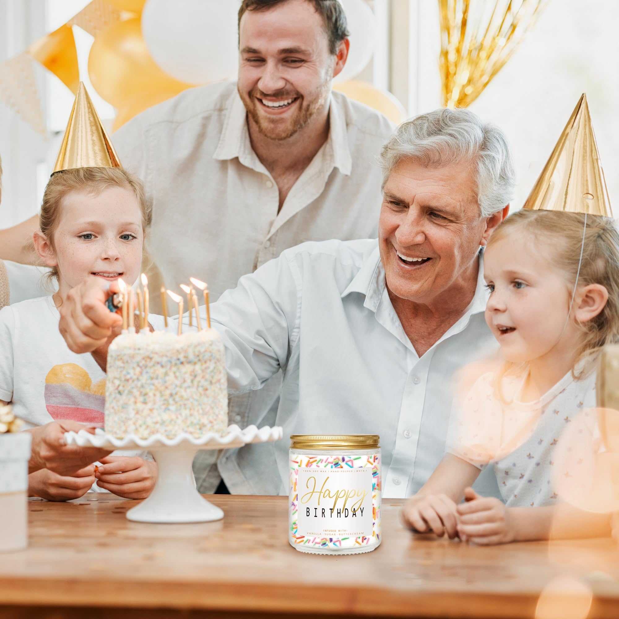 Gift-ready 7oz Birthday Candle with sprinkles