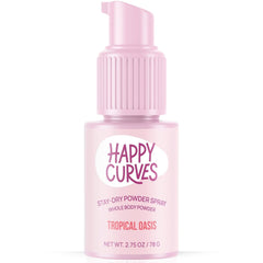 HAPPY CURVES Comfort Powder pack front shows talc-free formula for dry comfort
