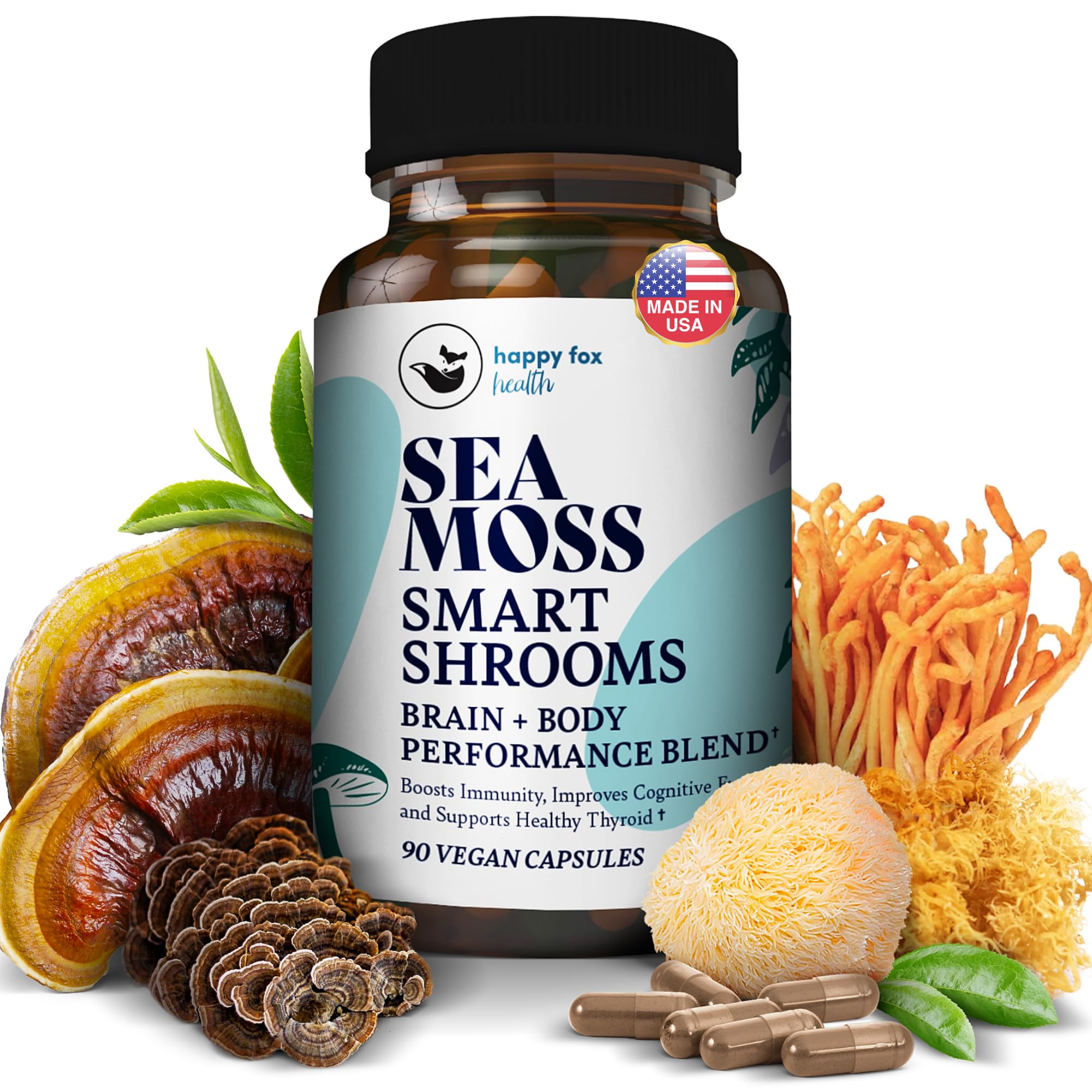 HAPPY FOX Sea Moss & Mushroom Complex bottle front