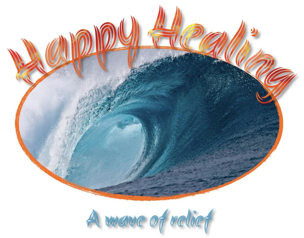 Happy Healing Oil product label with usage information
