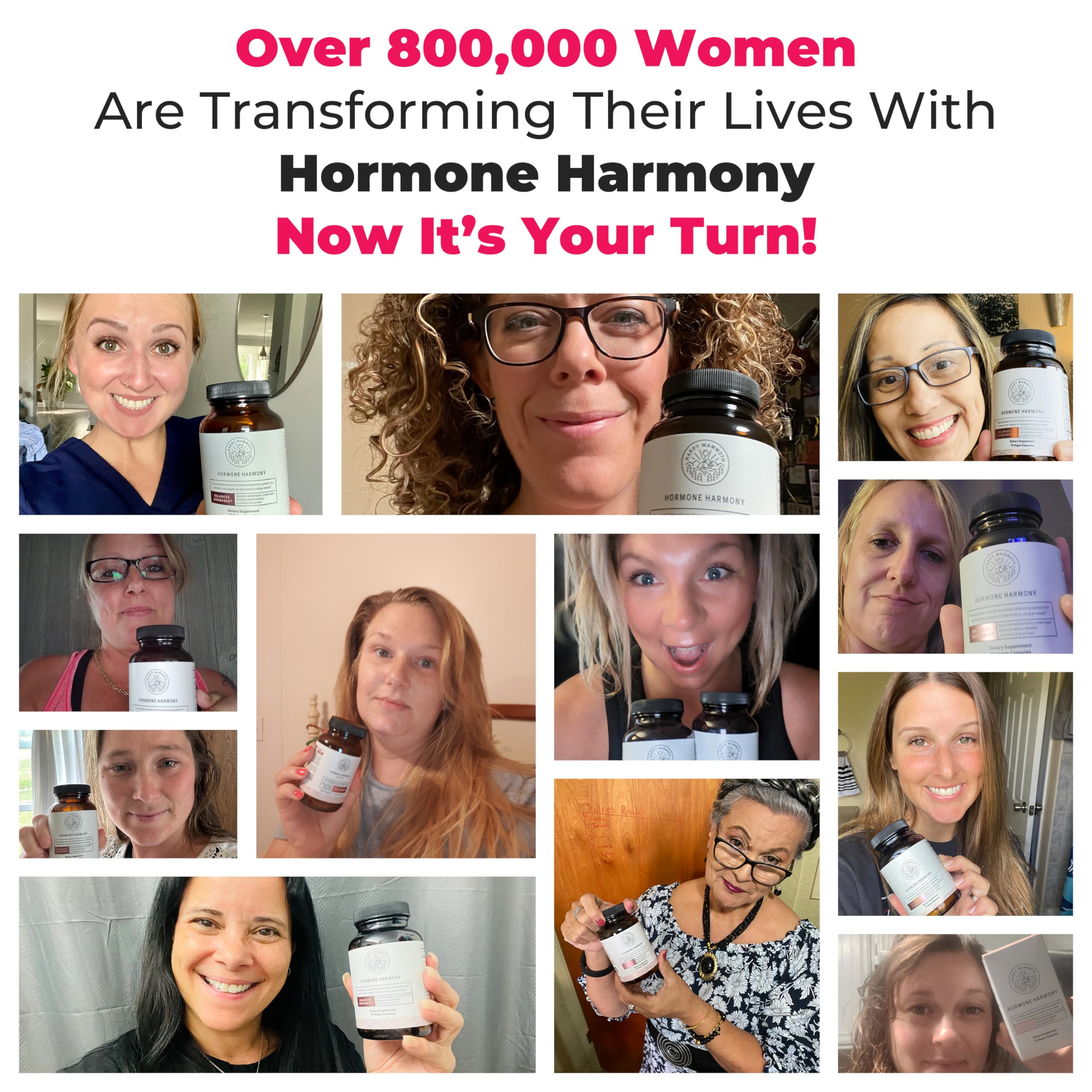 Bottle in hand of Hormone Harmony for convenient wellness support