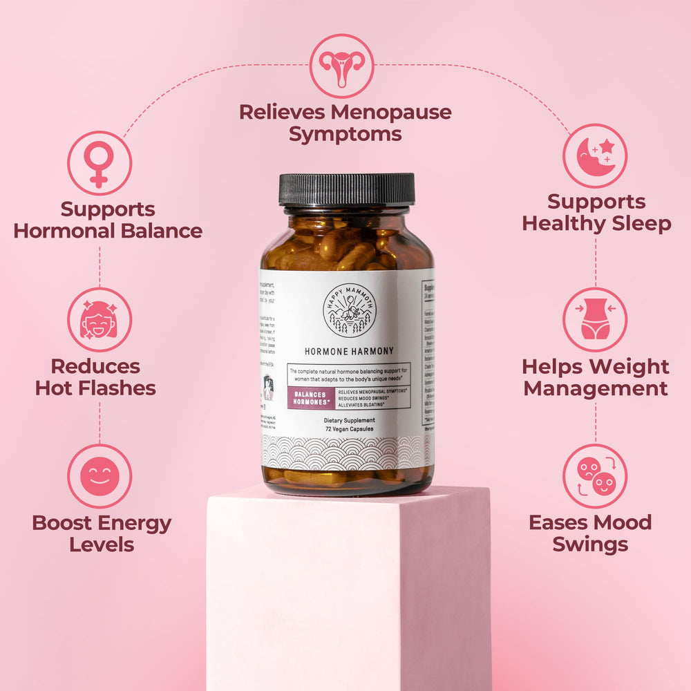 Hormone Harmony capsules showing easy daily support for hormonal balance