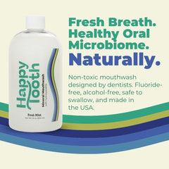 Close-up of natural ingredients hydroxyapatite peppermint oil and xylitol