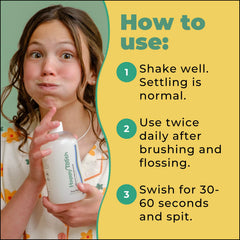 Smiling person with fresh breath after using Happy Tooth Mouthwash