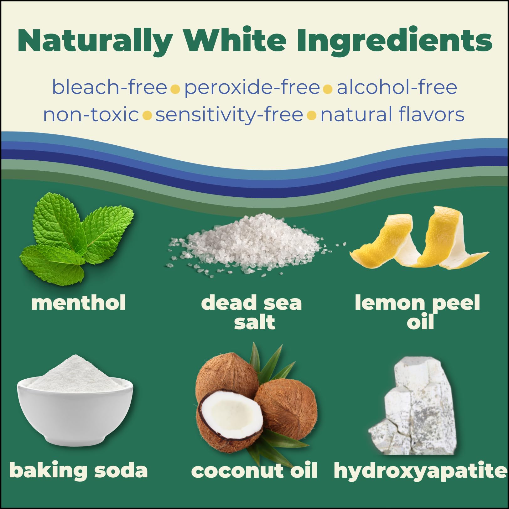 Natural mineral blend used in Happy Tooth whitening strips