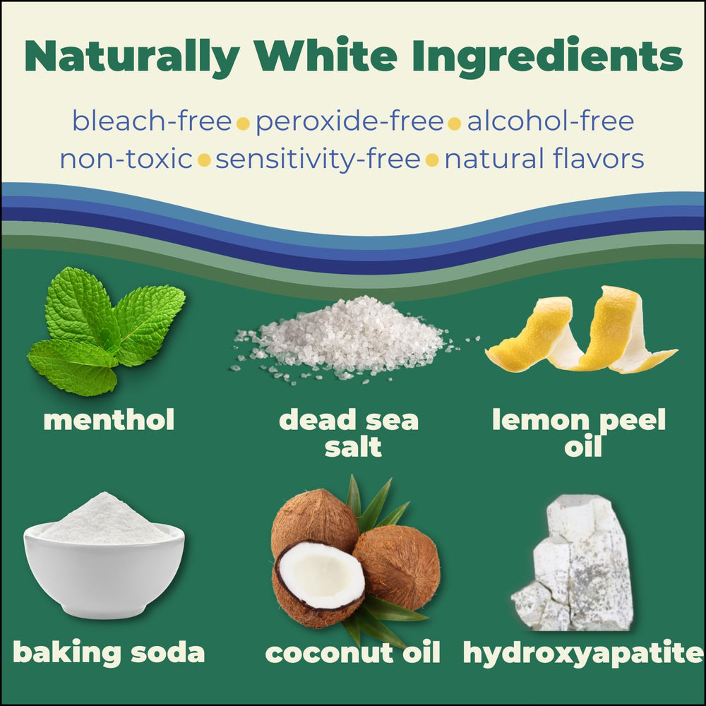 Natural mineral blend used in Happy Tooth whitening strips