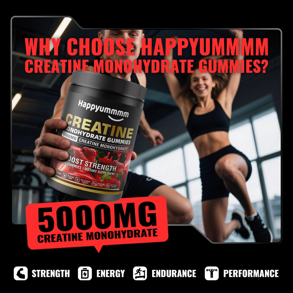 Close-up of strawberry-flavored creatine gummy