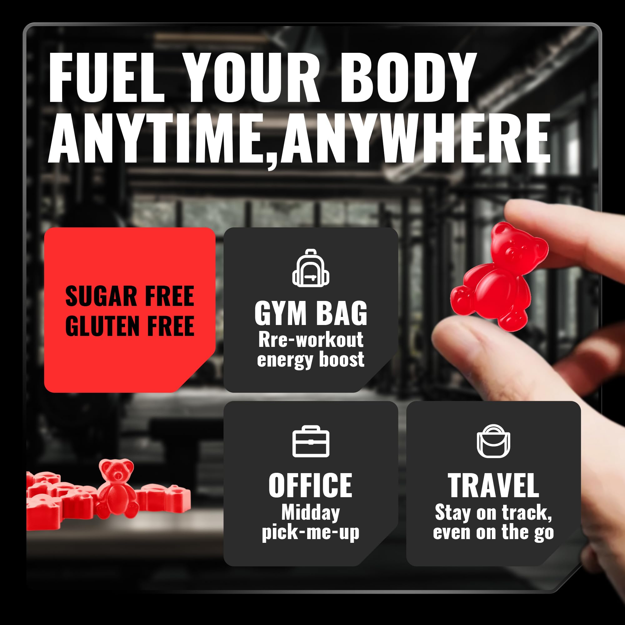 Anti-melting formula illustration for on-the-go use