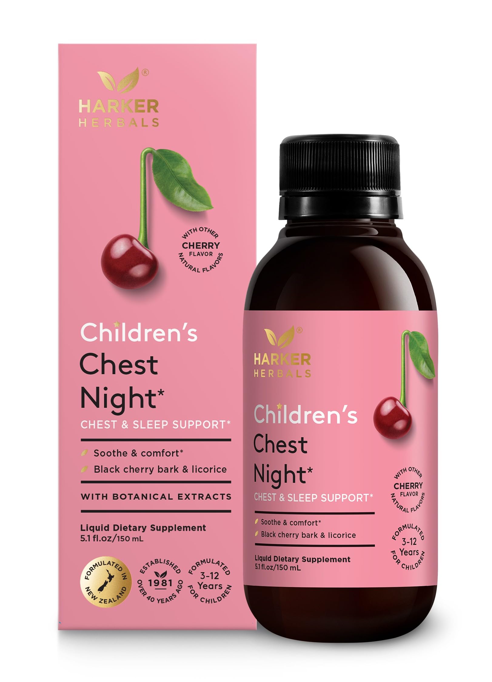 Harker Herbals Chest Night Herbal Syrup bottle for kids