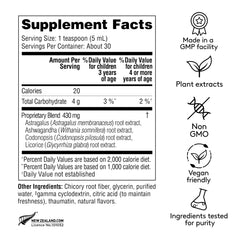 Ingredients including astragalus, codonopsis, ashwagandha, licorice root