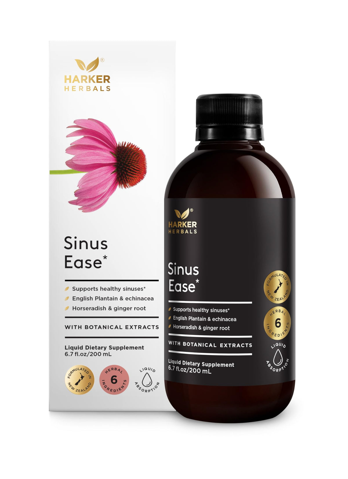 Front view of Harker Herbals Sinus Ease Syrup bottle