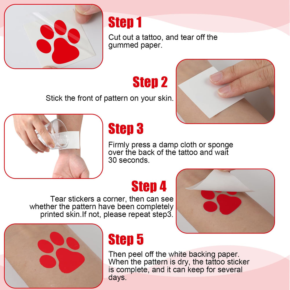 Harloon paw print tattoos stay in place for festive gatherings and photos.