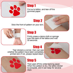 Harloon paw print tattoos stay in place for festive gatherings and photos.