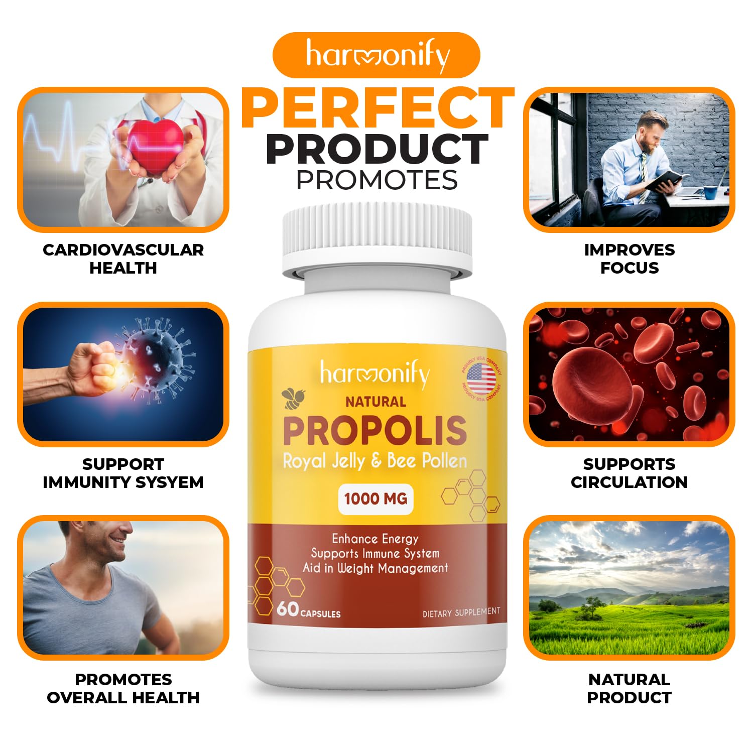 Natural propolis protection symbol representing immune support