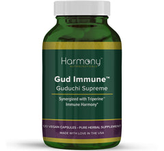 Harmony Nutraceuticals front label showing Guduchi Supreme benefits