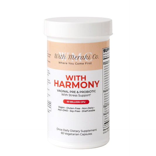Hero image of Harmony Pre/Probiotic bottle with label